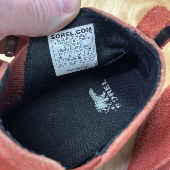 ⭐️Sorel Evie orange suede leather booties woman’s SZ 10 EUC - Picture 9 of 9